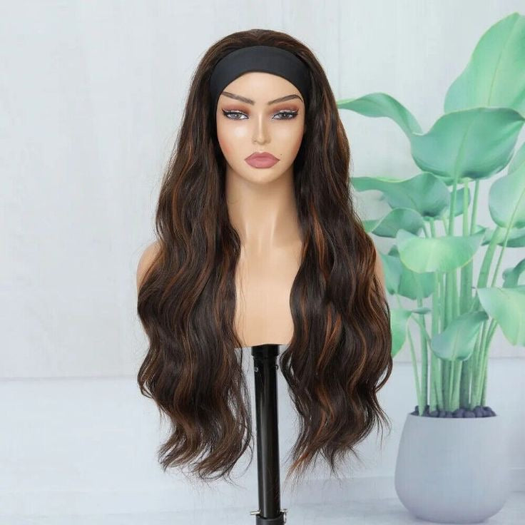 Ombré Honey Brown Headband Synthetic Wig