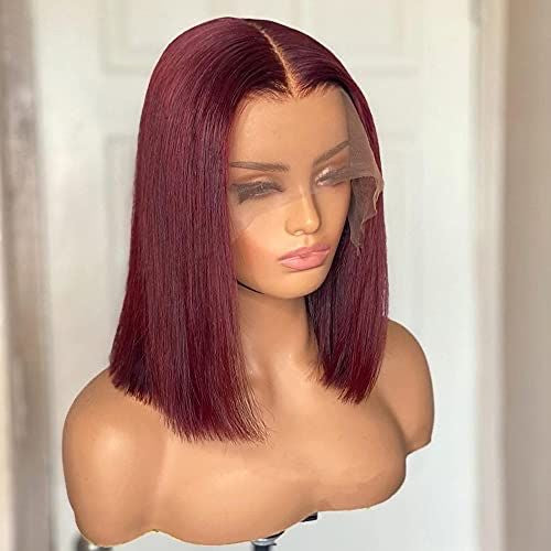 Burgundy Bob Lace Front Wig (Human Blend)
