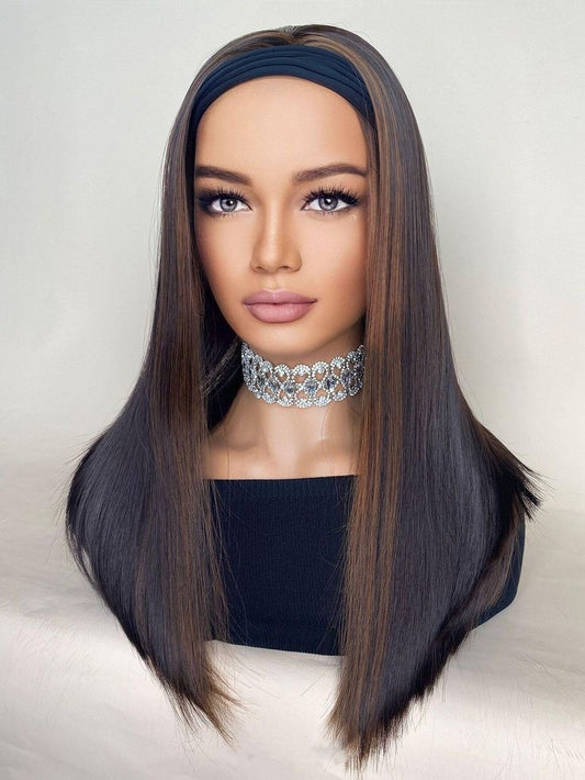 Long Bob Straight Headband Wig (Human Blend)